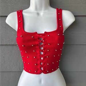 Hera Collection Scarlet Lace-Up Crop Top